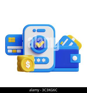 Modes de paiement 3D Animated concept. Banque D'Images
