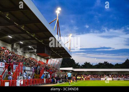Crawley UK 25 juillet 2025 - lors du match amical de football de pré-saison entre Crawley Town et Crystal Palace au Broadfield Stadium de Crawley : crédit Simon Dack /TPI/ Alamy Live News Banque D'Images