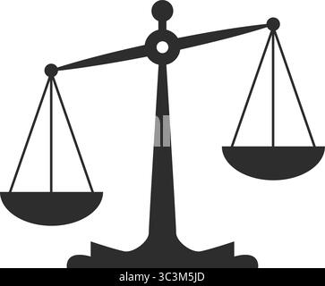 Balance Scale silhouette Justice et concept d'équité, vecteur. Illustration de Vecteur