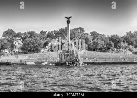 Mémorial des navires coulés, monument emblématique et point de repère à Sébastopol, Crimée Banque D'Images