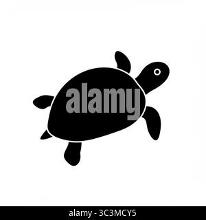 Icône graphique tortue de mer Noire. Illustration vectorielle isolée sur fond blanc Illustration de Vecteur
