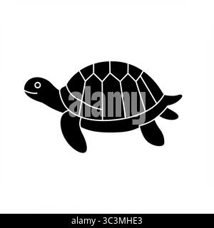 Icône graphique tortue de mer Noire. Illustration vectorielle isolée sur fond blanc Illustration de Vecteur
