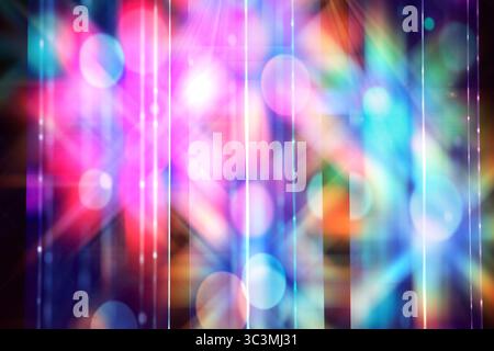 Un fond coloré avec de nombreux petits cercles. Les cercles sont de différentes tailles et couleurs. L'arrière-plan est flou et a beaucoup de lumière Banque D'Images