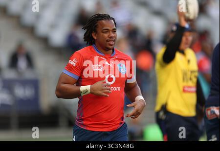 26 juillet 2025, Cape Town, Western Cape, Afrique du Sud : les Vodacom Bulls STEDMAN GANS lors du match DHL Western Province contre les Vodacom Bulls. La DHL Western Province affronte les Vodacom Bulls dans un match de la Carling Currie Cup au stade DHL de Cape Town, en Afrique du Sud. (Crédit image : © Bertram Malgas/ZUMA Press Wire) USAGE ÉDITORIAL SEULEMENT ! Non destiné à UN USAGE commercial ! Banque D'Images