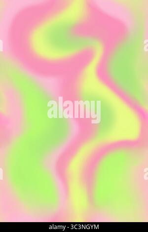 Un fond abstrait vibrant présente un mélange de teintes roses, jaunes et vertes créant un effet doux et flou Banque D'Images