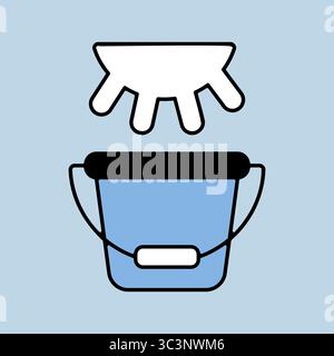 Pis de vache et seaux. Icône de vecteur de lait frais. Enseigne de produits laitiers. Symbole graphique pour la conception de sites Web et d'applications de cuisine, logo, application, interface utilisateur Illustration de Vecteur