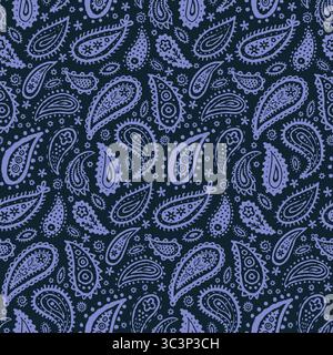 Motif cachemire rétro sans couture. Motif sans couture Boho brossé à la main de concombres turcs. Abstrait Indian Paisley. Banque D'Images