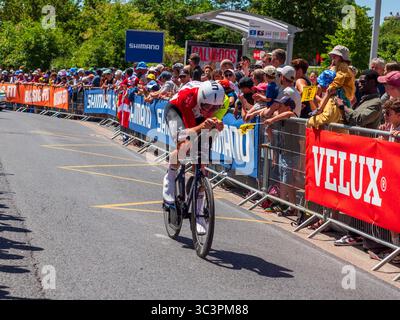 Caen, France, 9 juillet 2025. Un cycliste Lidl-Trek lors de l'étape contre-la-montre du Tour de France 2025 à Caen Banque D'Images