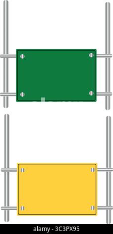 Panneaux routiers vierges, prêts pour votre texte personnalisé ou vos messages de marque, design épuré et moderne Illustration de Vecteur