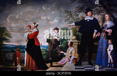 Portrait d'une famille Bruges 1645 XVIe siècle par Jacob (I) van Oost Groeningemuseum, musée municipal, Bruges, Belgique, Belgique, flamand, Banque D'Images