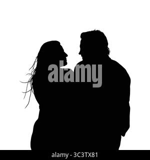 Silhouette de couple face à face Illustration de Vecteur