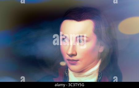 Portrait de Georg Philipp Friedrich Freiherr von Hardenberg, pseudonyme et pseudonyme Novalis, 1772 - 1801, poète allemand du début du romantisme allemand, édité numériquement Banque D'Images