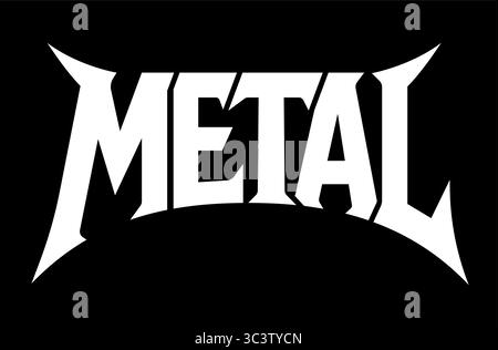 Lettrage « MÉTAL » dans le style du logo classique du groupe heavy metal. Symbole de musique hardcore, conception d'affiche, impression de tshirt. Illustration vectorielle. Illustration de Vecteur