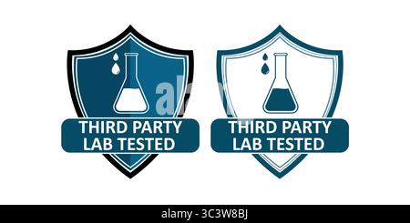 Icônes de bouclier montrant l'assurance produit testée par un laboratoire tiers Illustration de Vecteur