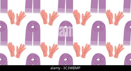 Tenue d'automne motif sans couture avec foulards Illustration de Vecteur