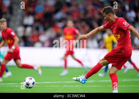 Farum, Danemark. 27 juillet 2025. FC Nordsjaelland moeder Broendby SI i Superligaen paa droit à Dream Park i Farum soendag den 27. juillet 2025 crédit : Ritzau/Alamy Live News Banque D'Images