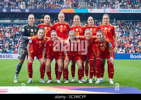 Bâle, Suisse. 27 juillet 2025. Bâle, Suisse, 27 juillet 2025 équipe d'Espagne lors de la finale UEFA Womens EURO 2025 entre l'Angleterre et l'Espagne au Jakob-Park à Bâle, Suisse. (Priscila Bütler/SPP) crédit : SPP Sport Press photo. /Alamy Live News Banque D'Images
