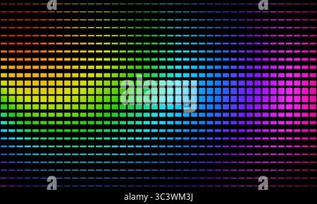 Fond abstrait noir et arc-en-ciel avec carrés, rectangles, motif de rayures, motif géométrique moderne, dégradé. Forme du graphique Illustration de Vecteur