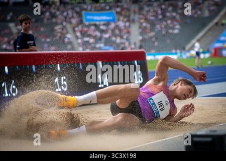 Berlin, Deutschland. 27 juillet 2025. Max He ? (GER) ; ISTAF AM 27.07.2025 im Olympiastadion à Berlin (GER). Crédit : dpa/Alamy Live News Banque D'Images