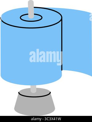 Rouleau de papier toilette sur support métallique. Papier toilette. Illustration vectorielle Illustration de Vecteur