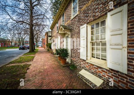Maison de briques historique de Dover, Delaware. Banque D'Images