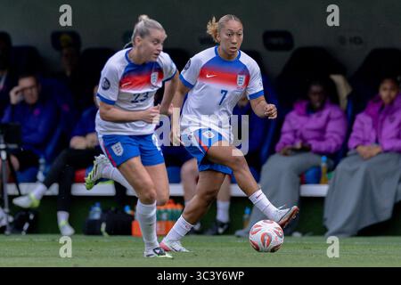 Bâle, Suisse. 26 juillet 2025. Bâle, Suisse, 27 juillet 2025 : Lauren James (7 ENG) lors de la finale de l'UEFA Womens EURO 2025 entre l'Angleterre et l'Espagne au Jakob-Park à Bâle, Suisse. Philipp Kresnik (Philipp Kresnik/SheKicks/SPP) crédit : SPP Sport Press photo. /Alamy Live News Banque D'Images