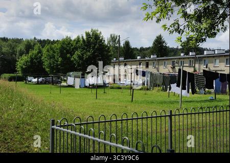 Kudowa Zdroj, Zakrze, Dolnoslaskie, Polska, à Kudowa-Zdrój il y avait une branche du camp de concentration allemand de Gross-Rosen, appelée FAL Sackisch. Prisonniers : principalement des femmes juives de Pologne, Hongrie, République tchèque et Yougoslavie. Prisonniers de guerre italiens dans le camp de Sackisch, le prisonnier Luigi Baldan, les prisonniers étaient employés à l'usine Vereinigte Deutsche Metallwerke (VDM), qui produisch, qui produisait des pièces d'avions. Camp de concentration appelé Stimegalcheid, Kazalz, Kierwicz, Kiel. Banque D'Images