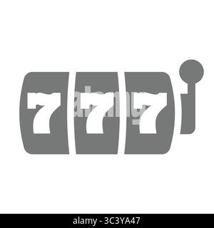 Machine à sous Casino avec icône vectorielle 777. Machine à sous ou gagnant du jackpot de machine à fruits. Illustration de Vecteur