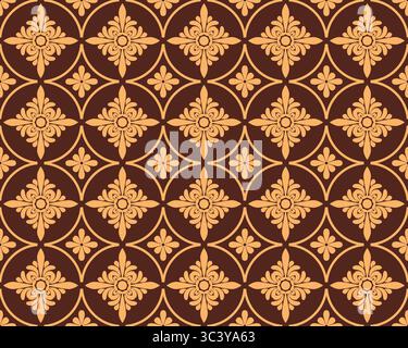 Un motif beige sans couture sur un fond marron adapté au textile, au tissu, au papier peint, au papier d'emballage et à d'autres impressions numériques. Illustration de Vecteur