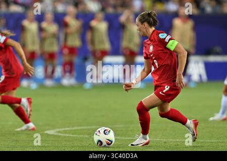 Ewa Pajor (9) de Pologne photographiée lors du match de la journée 3 dans le groupe C de l'équipe nationale de football féminin de Pologne contre le Danemark lors du championnat Euro 2025 féminin en Suisse , le samedi 12 juillet 2025 à Lucerne , Suisse . Photo Sportpix & Isosport | David Catry Banque D'Images