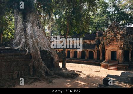 L'un des temples du Vat d'Angkor à Siem Reap, Cambodge Banque D'Images
