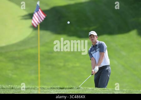 29 JUIN 2018 - Andrew Putnam (États-Unis) passe sur le seizième green lors du deuxième tour au Quicken Loans National 2018 au Tournament Players Club de Potomac MD.(Credit image : &copy ; John Middlebrook/CSM via ZUMA Wire) Banque D'Images