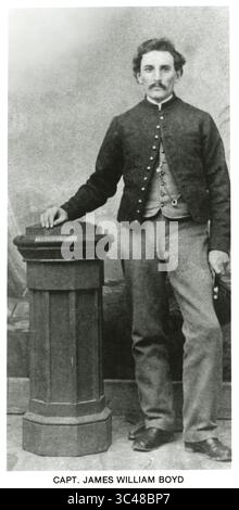5 mai 2018 - États-Unis - Capitaine James William Boyd (1822-1866), officier militaire des États confédérés d'Amérique, qui aurait été tué dans une théorie du complot à la place de John Wilkes Booth, l'assassin du président américain Abraham Lincoln, portrait en longueur, début des années 1860 (crédit image : © JT Vintage/Glasshouse via ZUMA Wire) Banque D'Images