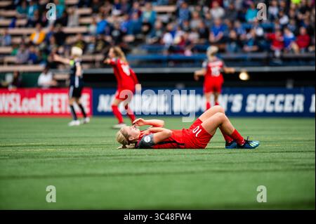 30 juin 2018 - Seattle, Washington, États-Unis - Seattle, WA - samedi 30 juin 2018 : Seattle Reign FC vs Portland Thorns au UW Medicine Pitch au Memorial Stadium. (Crédit image : © Jane Gershovich/ISIPhotos via ZUMA Wire) Banque D'Images