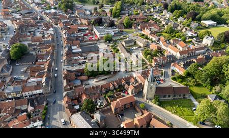 Malton, North Yorkshire Angleterre. Vue aérienne. Banque D'Images