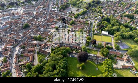 Malton, North Yorkshire Angleterre. Vue aérienne. Banque D'Images
