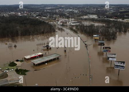 29 décembre 2015 - Union, MO, USA - The Mississippi River Floods Union, Mo., le 29 décembre 2015. (Crédit image : © Huy Mach/TNS via ZUMA Wire) Banque D'Images