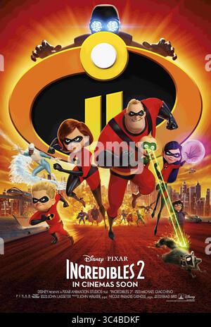 DATE DE SORTIE : 15 juin 2018 TITRE : Incredibles 2 STUDIO : Pixar RÉALISATEUR : Brad Bird INTRIGUE : Bob Parr (Mr. Incredible) est laissé pour s'occuper de Jack-Jack tandis que Helen (Elastigirl) est sorti sauver le monde. STARRING : affiche supérieure (crédit image : © Pixar/Entertainment Pictures/ZUMAPRESS.com) Banque D'Images