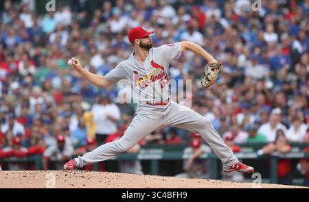 21 juillet 2018 - Chicago, il, USA - le lanceur débutant Louis Cardinals John gant (53) lance en première manche contre les Cubs de Chicago dans le deuxième match d'une double tête au Wrigley Field samedi 21 juillet 2018, à Chicago. (Crédit image : © John J. Kim/TNS via ZUMA Wire) Banque D'Images