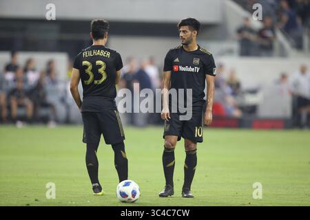 26 juillet 2018 Los Angeles, CA..L'attaquant Carlos Vela #10 lors du Los Angeles Football Club vs LA Galaxy au BANC OF CALIFORNIA Stadium à Los Angeles, CA le 26 juillet 2018. Jevone Moore(image de crédit : &copy ; Jevone Moore/CSM via ZUMA Wire) Banque D'Images