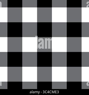Simple motif Vichy noir et blanc. Motif vectoriel sans couture à carreaux. Illustration de Vecteur