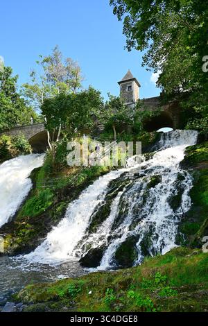 Cascade de COO dans la rivière de Amleve Banque D'Images