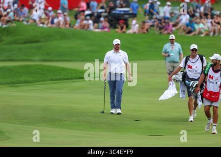Blaine, Minnesota, États-Unis. 27 juillet 2025. Chris Gotterup, des États-Unis, se classe 18e lors de la ronde finale du 3M Open 2025 à TPC Twin Cities le 27 juillet 2025 à Blaine, Minnesota. Steven Garcia-CSM/Alamy Live News Banque D'Images