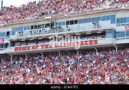 1 septembre 2018 - Fayetteville, Arkansas, États-Unis - Donald W. Reynolds Razorback Stadium à Fayetteville. (Crédit image : © Jimmy Jones/ZUMA Wire) Banque D'Images