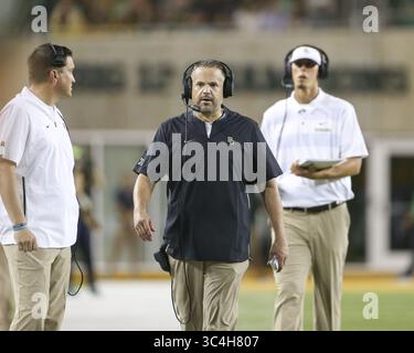 1 septembre 2018 - Waco, États-Unis - Matt Rhule, entraîneur-chef des Baylor Bears, lors de la première moitié d'un match de football NCAA entre l'Université Baylor et l'Université chrétienne Abilene, le samedi 1er septembre 2018 à Waco, Texas. (Crédit image : © Scott Coleman/ZUMA Wire) Banque D'Images