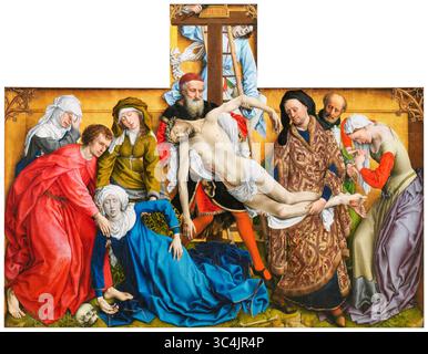 Rogier van der Weyden, la descente de la croix, peinture à l'huile sur panneau, vers 1436 Banque D'Images
