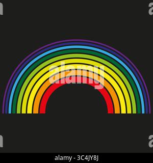Illustration de l'arc arc-en-ciel. Rayures colorées. Vecteur de bande spectrale. Emblème de lumière éclatante. Illustration de Vecteur