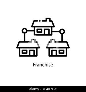 Icône franchise. Concept de logo de franchise linéaire à la mode sur fond transparent de Startup Strategy et Success collection Illustration de Vecteur