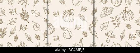 Modèle sans couture d'automne, éléments d'automne confortables, illustration vectorielle de modèle Illustration de Vecteur