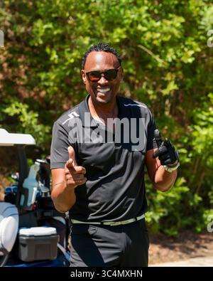 Calabasas, Californie, États-Unis. 27 juillet 2025. Le Los Angeles Urban League Celebrity Golf Classic est un événement de collecte de fonds qui rassemble des leaders communautaires, des célébrités et des partenaires corporatifs pour une journée de golf qui profite aux jeunes, aux familles et aux membres de la communauté en leur donnant les moyens d'éducation, d'emploi, de formation et de ressources commerciales. (Crédit image : © Alexander G. Seyum/Pacific Press via ZUMA Press Wire) USAGE ÉDITORIAL SEULEMENT ! Non destiné à UN USAGE commercial ! Banque D'Images